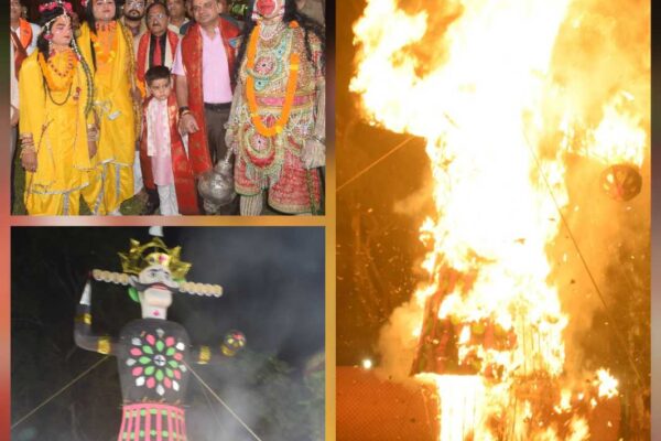 विजयदशमी पर मुरादाबाद के रामलीला मैदान और लाजपत नगर में बुराई के प्रतीक  रावण का दहन